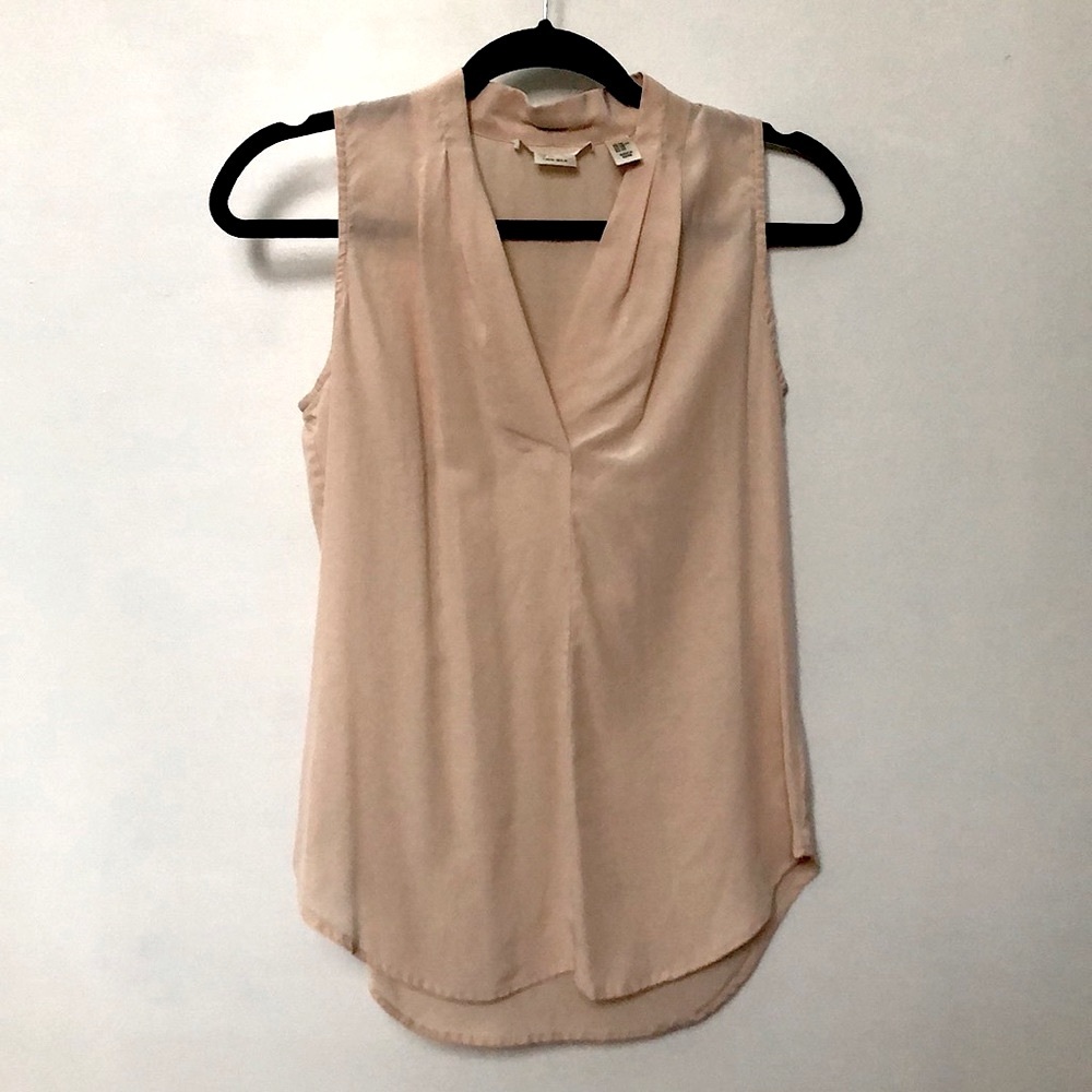 Max Studio Pink Silk Sleeveless Blouse